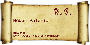 Wéber Valéria névjegykártya